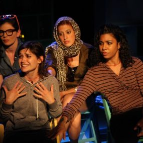 Enfrascada by Tanya Saracho, directed by Jerry Ruiz; featuring Christina Pumariega, Flora Diaz, Christina Pumariega, Jessica Pimentel; photo by: Carl Skutsch