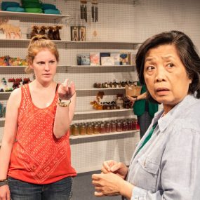 Ella Dershowitz and Mia Katigbak in CARD AND GIFT. Photo by Joseph Bensimon.